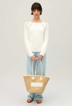Pull Maille Broderies Ecru^Claudie Pierlot Shop