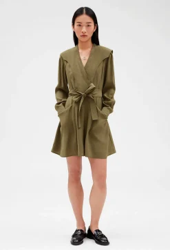 Robe Courte A Nouer Kaki^Claudie Pierlot Discount
