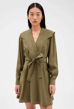 Robe Courte A Nouer Kaki^Claudie Pierlot Discount