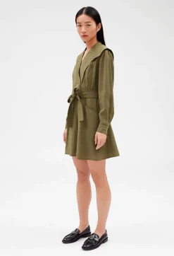 Robe Courte A Nouer Kaki^Claudie Pierlot Discount