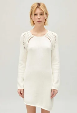 Robe Courte Asymetrique Maille Ecrue^Claudie Pierlot Sale