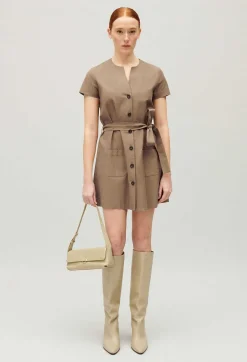 Robe Courte Boutonnee Marron^Claudie Pierlot Discount