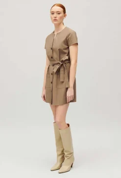 Robe Courte Boutonnee Marron^Claudie Pierlot Discount