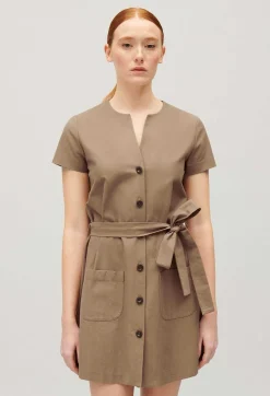 Robe Courte Boutonnee Marron^Claudie Pierlot Discount