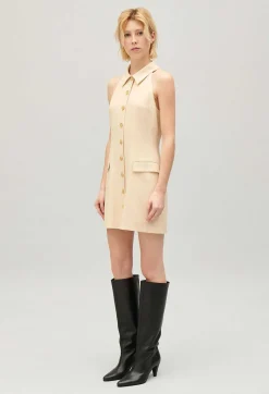 Robe Courte Boutons Beige^Claudie Pierlot Cheap