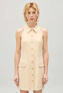 Robe Courte Boutons Beige^Claudie Pierlot Cheap