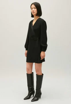 Robe Courte Cache-Coeur Noir^Claudie Pierlot Sale