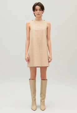 Robe Courte Carreaux Beige^Claudie Pierlot Store