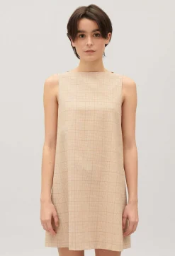 Robe Courte Carreaux Beige^Claudie Pierlot Store