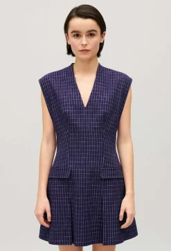 Robe Courte Carreaux Indigo^Claudie Pierlot Cheap