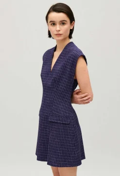 Robe Courte Carreaux Indigo^Claudie Pierlot Cheap