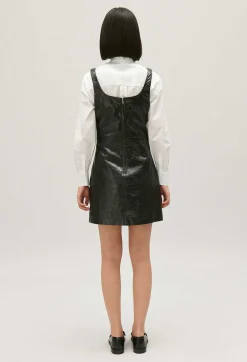Robe Courte Chasuble Cuir Noir^Claudie Pierlot Cheap