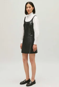 Robe Courte Chasuble Cuir Noir^Claudie Pierlot Cheap