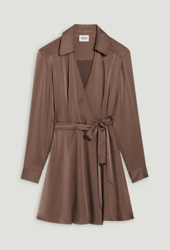 Robe Courte Fluide Rixie Marron Glace^Claudie Pierlot Discount