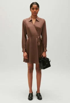 Robe Courte Fluide Rixie Marron Glace^Claudie Pierlot Discount