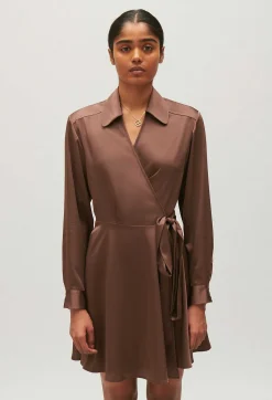 Robe Courte Fluide Rixie Marron Glace^Claudie Pierlot Discount
