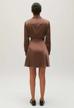 Robe Courte Fluide Rixie Marron Glace^Claudie Pierlot Discount