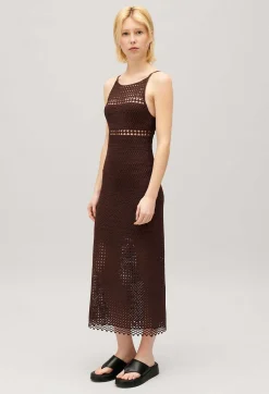 Robe Longue Crochet Marron^Claudie Pierlot Clearance