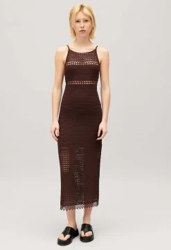 Robe Longue Crochet Marron^Claudie Pierlot Clearance