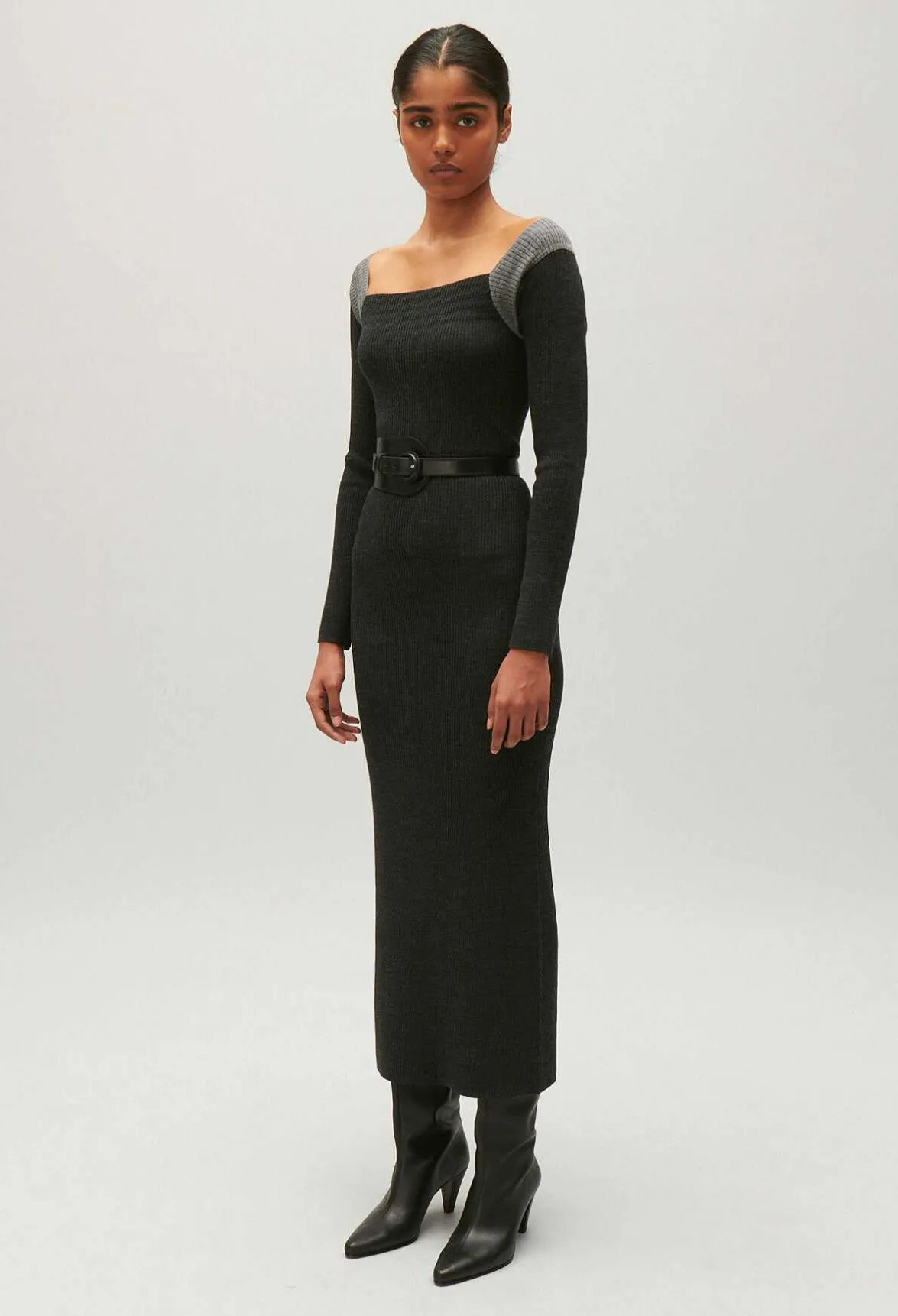 Robe Longue Maille Gris Chine^Claudie Pierlot Flash Sale