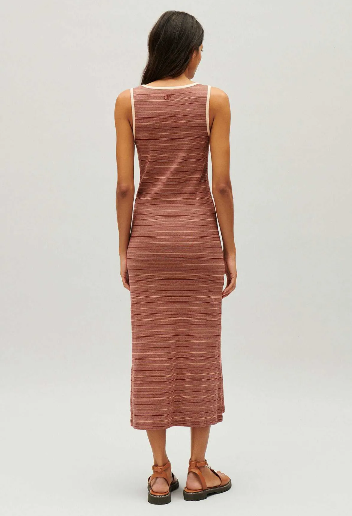 Robe Longue Maille Rayee Marron^Claudie Pierlot Outlet