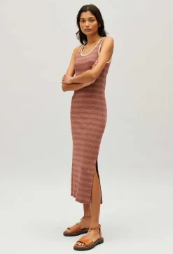 Robe Longue Maille Rayee Marron^Claudie Pierlot Outlet