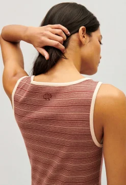 Robe Longue Maille Rayee Marron^Claudie Pierlot Outlet