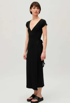 Robe Midi Cache-Coeur Noire^Claudie Pierlot Best Sale