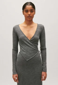 Robe Midi Jersey Laine Gris Clair^Claudie Pierlot Flash Sale