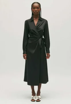 Robe Midi Portefeuille Noire^Claudie Pierlot Hot