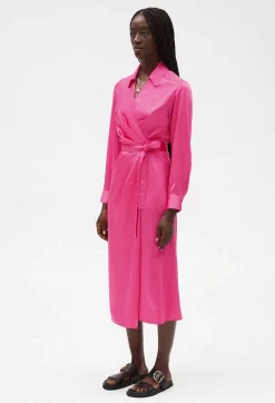 Robe Midi Portefeuille Rose^Claudie Pierlot Best Sale
