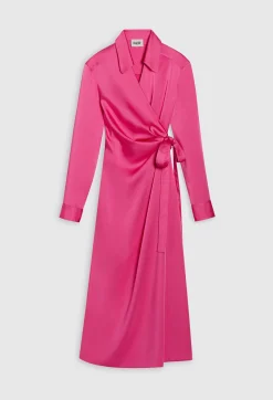 Robe Midi Portefeuille Rose^Claudie Pierlot Best Sale