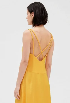 Robe Midi Satinee Jaune^Claudie Pierlot Clearance