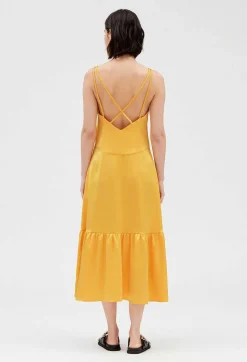 Robe Midi Satinee Jaune^Claudie Pierlot Clearance