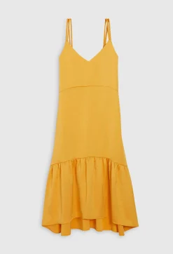 Robe Midi Satinee Jaune^Claudie Pierlot Clearance