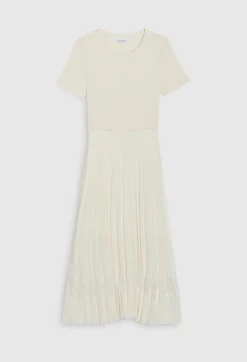 Robe Midi Twist Bi-Matiere Ivoire^Claudie Pierlot Clearance