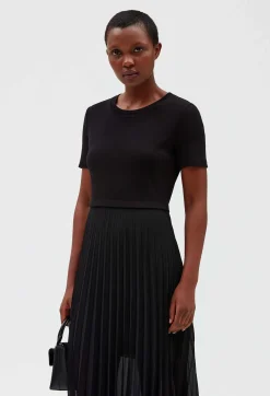 Robe Midi Twist Bi-Matiere Noire^Claudie Pierlot Hot