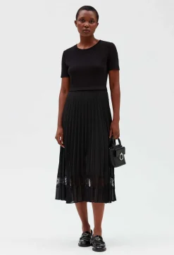 Robe Midi Twist Bi-Matiere Noire^Claudie Pierlot Hot