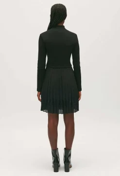 Robe Twist Courte Plissee Noire^Claudie Pierlot Shop