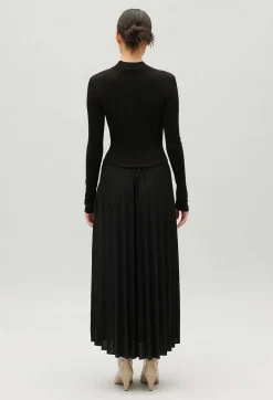 Robe Twist Maille Plissee Noire^Claudie Pierlot Discount