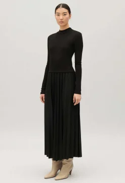 Robe Twist Maille Plissee Noire^Claudie Pierlot Discount