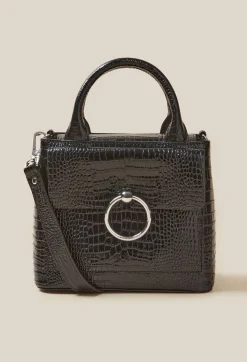 Sac Anouck Cuir Texture Noir^Claudie Pierlot New