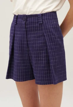 Short Carreaux Indigo^Claudie Pierlot Cheap