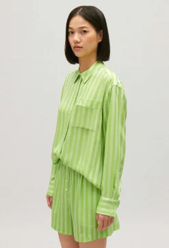 Short Fluide Rayures Matcha^Claudie Pierlot Shop