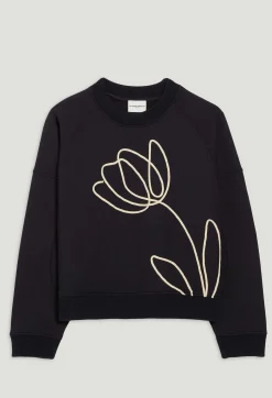 Sweatshirt Broderie Fleur Marine^Claudie Pierlot New