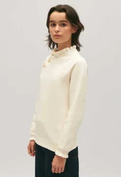 Sweatshirt Tape Col Boutonne Ivoire^Claudie Pierlot Store