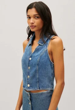 Top Sans Manches Denim Bleu^Claudie Pierlot Shop