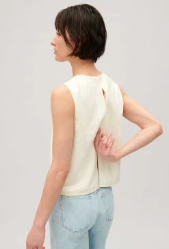 Top Sans Manches Paillettes Ecru^Claudie Pierlot Discount