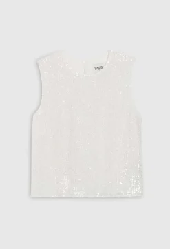 Top Sans Manches Sequins Ecru^Claudie Pierlot Store