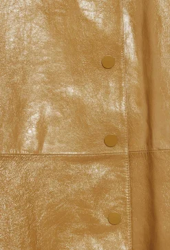 Veste Longue Cuir Jaune Ocre^Claudie Pierlot Shop